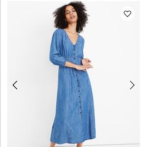 Madewell denim midi dress brand new